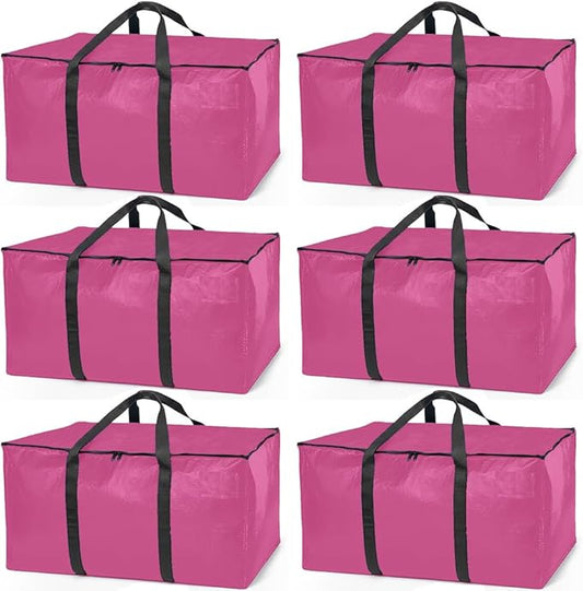 ClearSpace Oversized Moving Bags or Storage Bag – Large Moving Boxes with Backpack Straps, Zippers & Handles – Heavy-Duty Packing Bags for Moving, College Dorm, Christmas Decorations, 8 Pack
