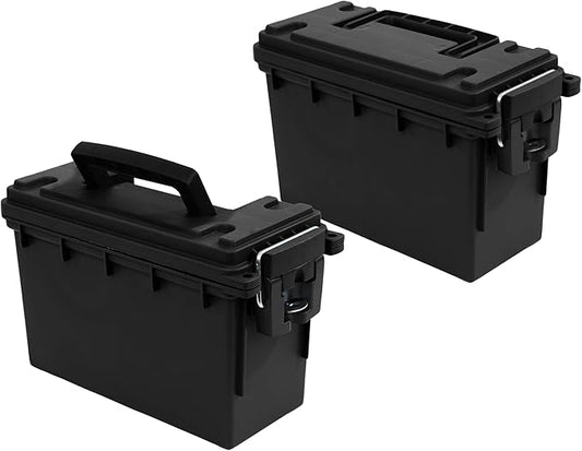 Sheffield 12790 2-Pack Ammo Storage Box, Mothers Day Gifts, .30 Cal Field Boxes, Mothers Day Gifts for Mom, Lockable Storage Box with Handle, Secures Hunting Gear, Supplies, and Bullets, Made in USA