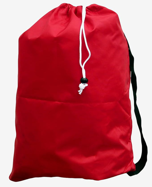 Medium Laundry Bag with Shoulder Strap, Drawstring, Closure, Color: Red, Size: 24x36