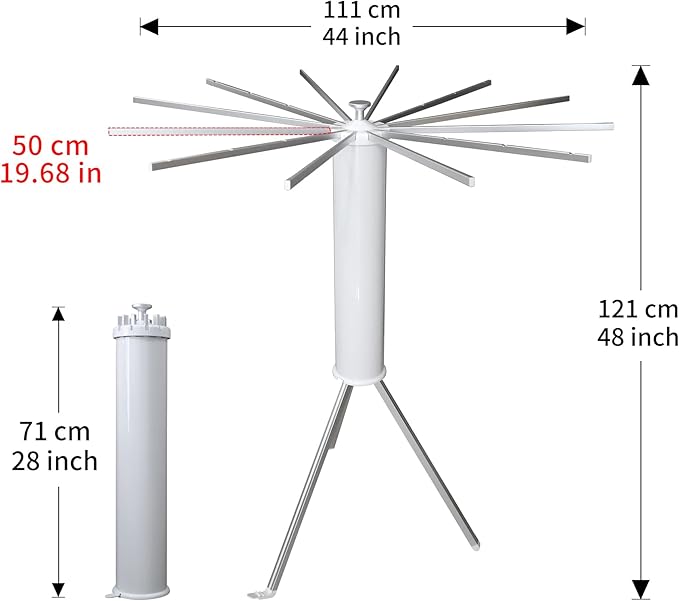 RFOUO Clothes Drying Rack Tripod,Laundry Hanger Dryer Rack,Portable Foldable Drying Rack-Drying Rack Clothing Laundry Bedroom Household Aluminum-12rods