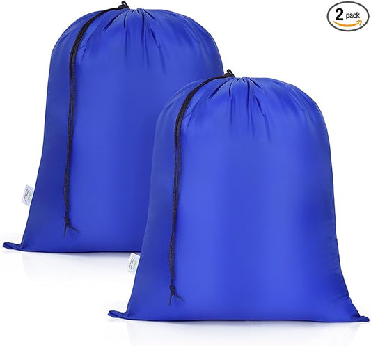 OTraki Medium Laundry Bag 20x24 Inch Drawstring Travel Laundry Bags Durable Dirty Clothes Organizer Machine Washable Delicates Lingerie Wash Bags Drying do not exceed 176℉ Blue