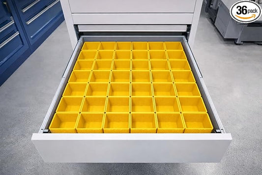 36 Pack-4x4x2 Inch Drawer Organizer Bin Set (Yellow)