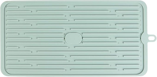 Dish Mat Silicone Dish Drying Mats Works For Drying Stemware Cocktail Glasses Silverware Pots Pans Knives and Dish Rack for Kitchen Counter Sink Bar Pads Easy to Clean (GD-LSD-01-green)