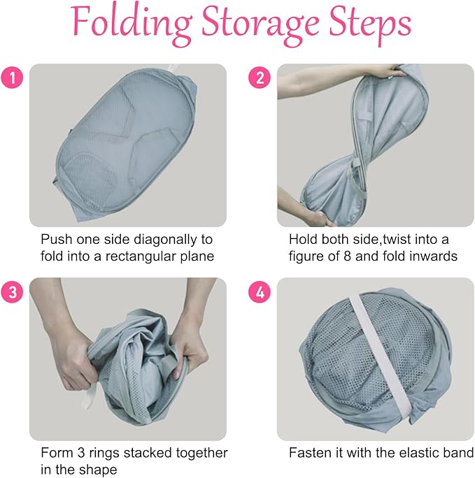 4PCS Mesh Laundry Hamper,Collapsible Laundry Baskets,75L Large Foldable Dirty Laundry Clothes Hamper Storage Basket Horizontal with Side Pocket&carry Handle for Home Travel, 2PCS Grey & 2PCS Emerald