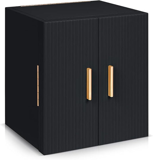 Dajasan Large Jewelry Box for Women, Jewelry Organizer Box with 3 Drawers, Jewelry Storage Organizer with Mirror for Necklace Ring Bracelet Watch, Gift Idea, 8.7 x 7.5 x 9.8 Inches (Black)