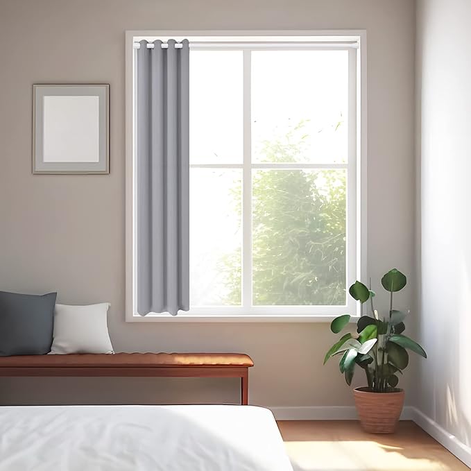 Tension Rod for Windows 28 to 48 Inch 4Pack Spring Curtain Rods No Drilling White Adjustable Curtain Rods Expandable Pressure Spring Tension Rod for Closet, Doorway