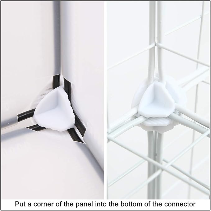 C&AHOME 24pcs Wire Cube Plastic Connectors for Cube Storage Modular Closet Organizer and Metal Grid Shelving Unit White