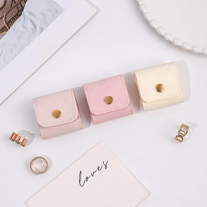 3 Pack Mini Jewelry Organizer, Travel Jewelry Case, Foldable Multifunctional Travel Jewelrys Pouch for Earrings, Necklaces, Rings, Chain Bracelets, Brooches