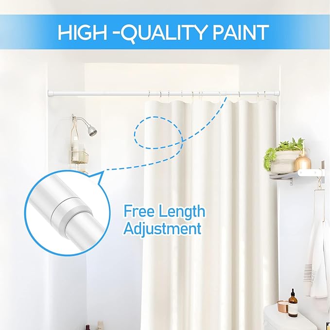 2 Pack Spring Tension Rods 17-38 Inches, 5/8 Inch Diameter White No Drill Spring Loaded Adjustable Extendable, Small Short Tension Curtain Rod for Windows Kitchen Doorway Closet Cupboard