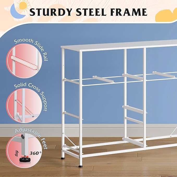 WLIVE Dresser for Bedroom with 8 Drawers, Wide Fabric Dresser for Storage and Organization, Bedroom Dressers, Chest of Drawers for Living Room, Closet, Hallway, Purple