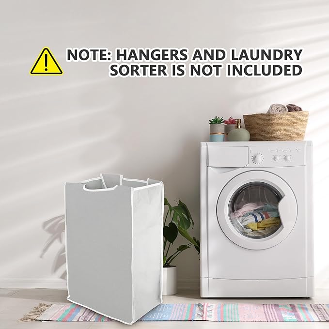 3 Pcs Laundry Sorter Replacement Bags Hamper Cart Removable Replacement Laundry Storage Organizer Bag Hamper Liner, 14.9 x 9 x 21.7 Inch (Light Gray)