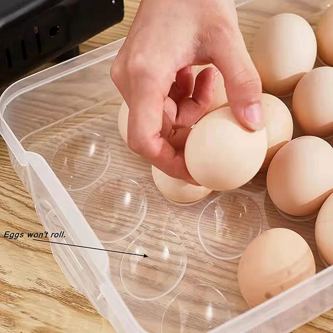 Egg Storage Container for Refrigerator, 3-Layer Deviled Egg Tray, Stackable Fridge Egg Organizer with Lid and Handle, Extra Large Holder, 60 Count Eggs Keeper(transparent 3 layer)
