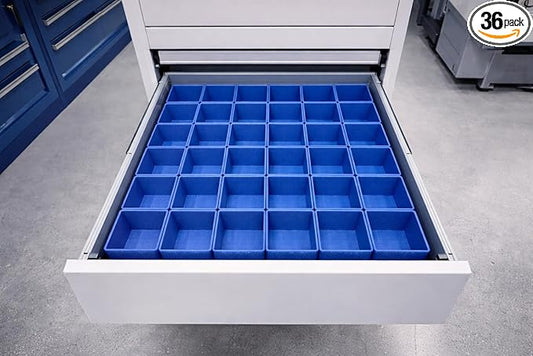 36 Pack-4x4x2 Inch Drawer Organizer Bin Set (Blue)