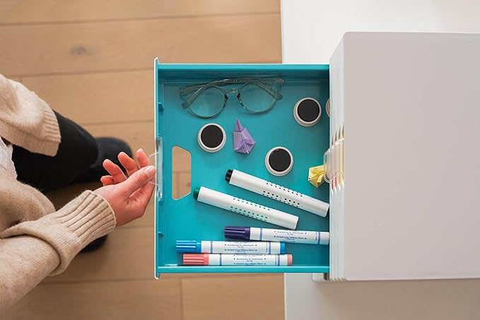Durable VARICOLOR 7 Drawer Unit - White Desktop Drawer Set with 7 Color Coded Draws - Letter Size Files - Perfect for Storing Documents and Paper Work