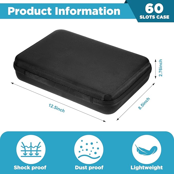 Teenyyou 60 Slots Insulin Peptide Fridge Carrying Case Vial Holder Storage Protector Bag, Fits Standard 10ml Vials, Insulin Cooler Travel Kits Case Organizer Diabetes Protector(Black)
