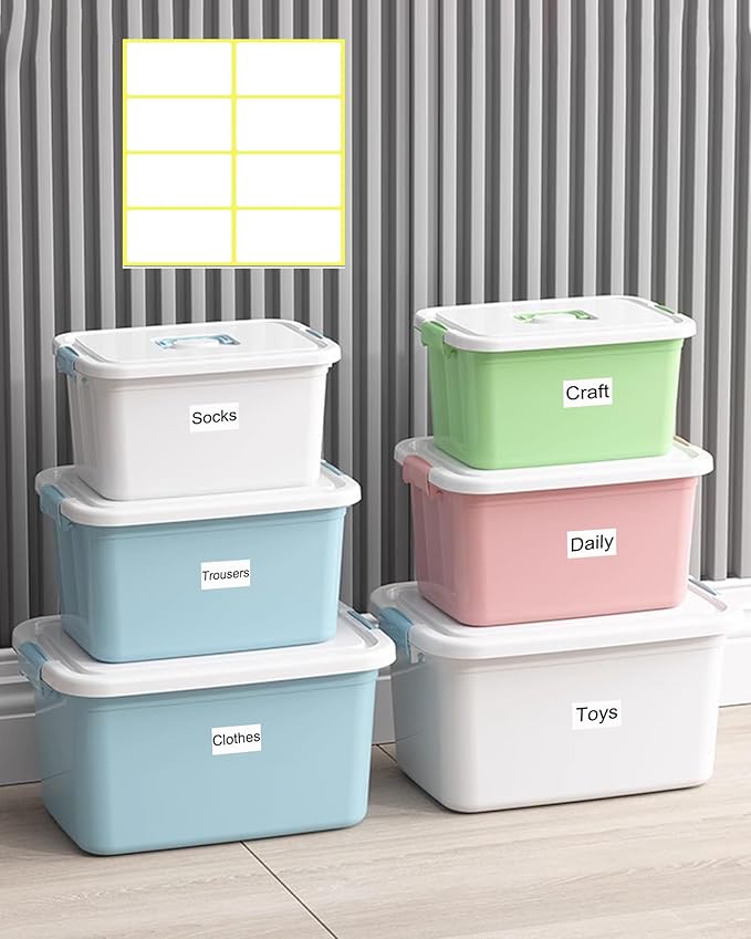 180PCS Labels for Storage Bins, 2 X 4 Inch Removable Labels for Storage Bins, Tear Resistant No Residue, Matte White Blank Box Labels for Home, School Business Organization(2''x4'' 180 Pcs)