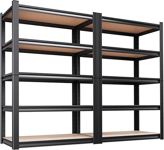 71.2''H Storage Shelves, 2000lbs Garage Shelving,Adjustable Heavy Duty Shelving Unit,5T Tall Garage Shelves，Wood Metal Standing Shelf Units,Utility Rack for Kitchen 2Pack