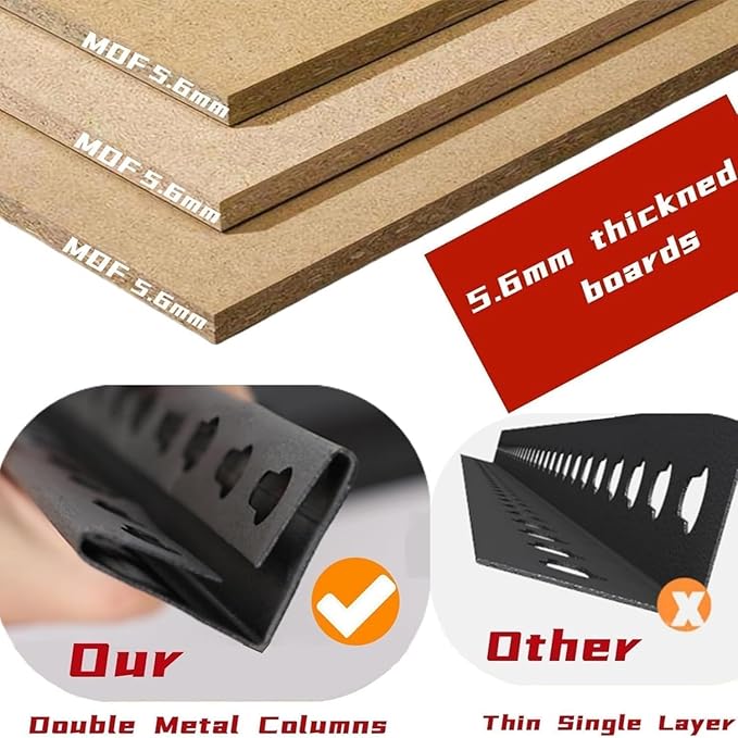 45.7H'' Storage Shelves Adjustable Shelving Unit Wood, 4-Tier Storage Shelves Heavy Duty Shelf Organizer Industrial Shelves for Warehouse Basement Kitchen Pantry Commercial, Black