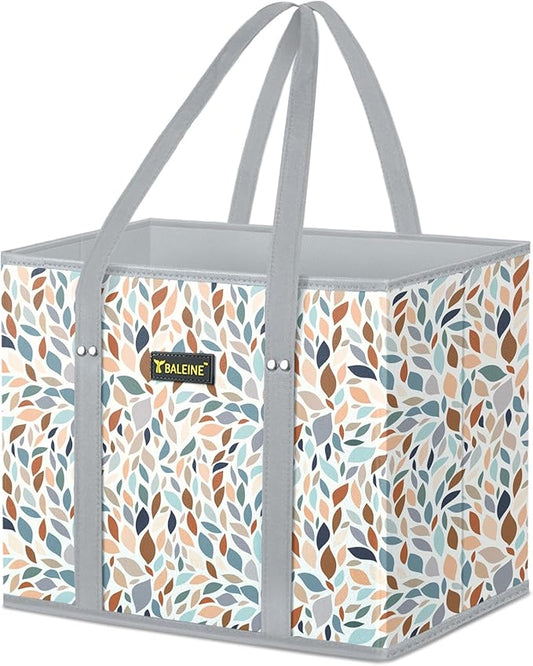 BALEINE 1Pk Reusable Grocery Bags, Foldable Shopping Bags for Groceries with Reinforced Bottom & Handles (Mosaic)