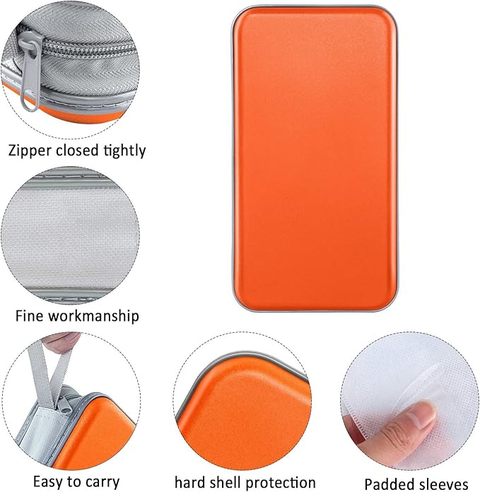 Siveit CD Case, DVD Case Holder 96 Capacity Hard Plastic CD DVD Disc Cases Storage Binder Wallet for Car Home Office Travel (Orange)
