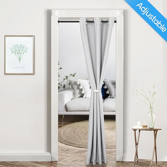 4pack Spring Tension Rods 23-46 Inch Adjustable Black Tension Rod Spring Curtain Rod Extendable Spring Loaded Curtain Rods Tension Rod for Curtains,Closet,Kitchen