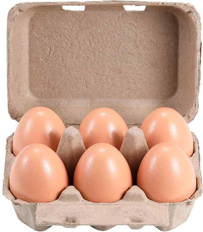 Half Dozen Egg Cartons Cheap Bulk 300 Pack, Blank Natural Pulp Box 6 Count for Chicken Eggs Reusable, Storage Tray Strong for Holds Up to Six 6 Egg Cardboard Paper Holder Container for Refrigerator