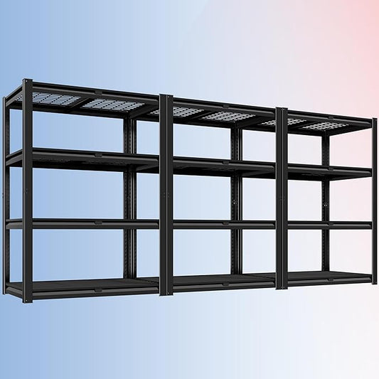 PrimeZone Heavy Duty Garage Shelving 2200 LBS 4 Tier Heavy Duty Storage Shelves Adjustable Industrial Metal Wire Shelf Unit for Garage,Basement,Pantry,Warehouse,Commercial,40" W X 20" D X 60" H 3Pack