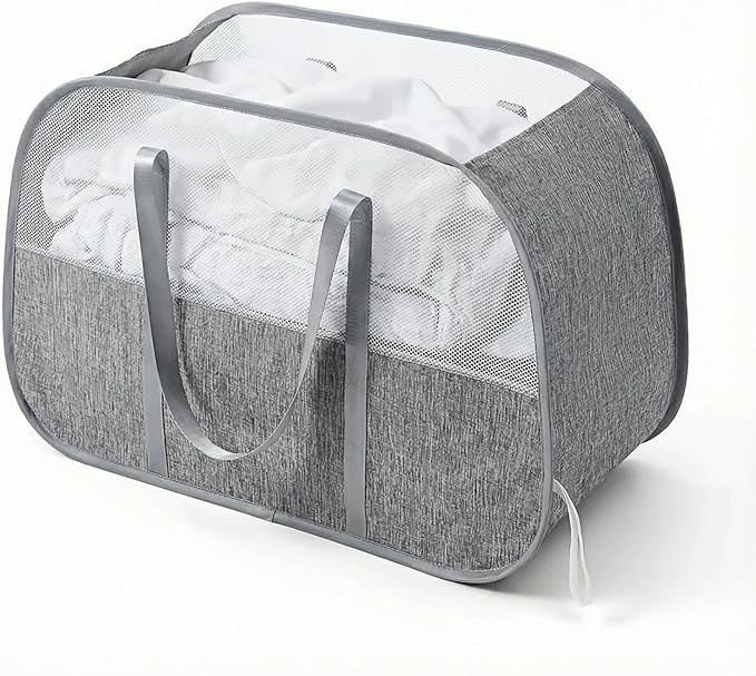 Large Collapsible Laundry Hamper,95L Capacity laundry basket with Handles,Breathable Mesh Design,Sturdy Steel Frame Clothes Hamper,Hampers for Bedroom,Dorm, Bathroom, Home