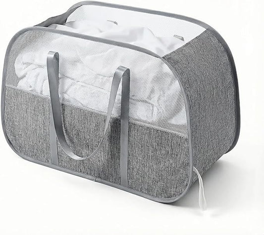 Large Collapsible Laundry Hamper,95L Capacity laundry basket with Handles,Breathable Mesh Design,Sturdy Steel Frame Clothes Hamper,Hampers for Bedroom,Dorm, Bathroom, Home