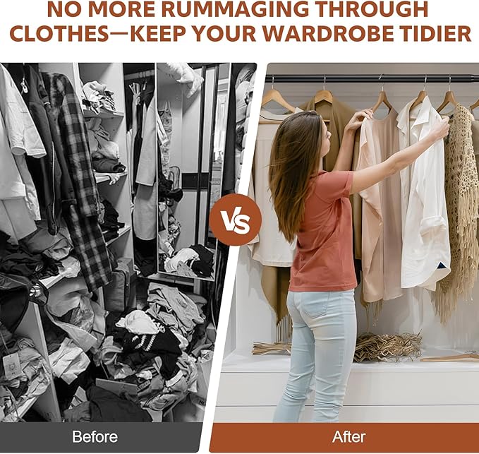 Closet Rods for Hanging Clothes, 17-98 Inch Stepless Adjustable Closet Rod, 1.3 Inch Heavy Duty Metal Clothes Hanging Rod, Expandable Closet Bar Hanger Rod Black for Closet Wardrobes Laundry RV