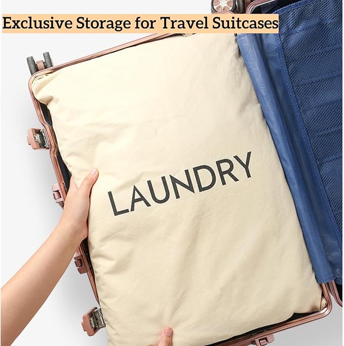 23.6" x17.3" Dirty Clothes Bag for Traveling and Camping, Travel Laundry Bags with Zipper and Hand Strap, Portable and Washable Travel Dirty Clothes Bag