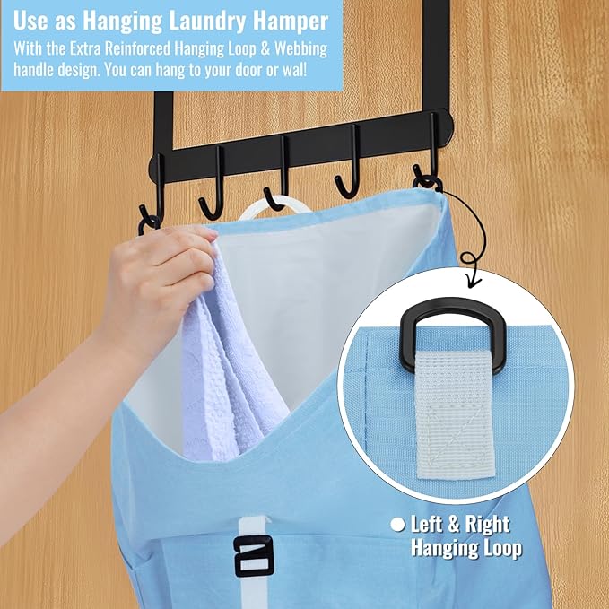 Laundry Backpack Bag 125L Extra Large, Heavy Duty for College Dorm & Apartment, Durable Thick Material Laundry Hamper with Padded Straps for Easy Carry, 3 Pockets for Travel & Laundromat (Light Blue)