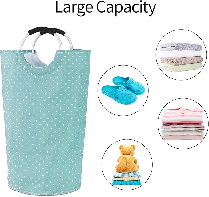 Dalykate Large Laundry Basket 82L Collapsible Oxford Fabric Laundry Hamper Foldable Clothes Laundry Bag with Handles Waterproof Washing Bin Portable Dirty Clothes Basket for College Dorm, Family