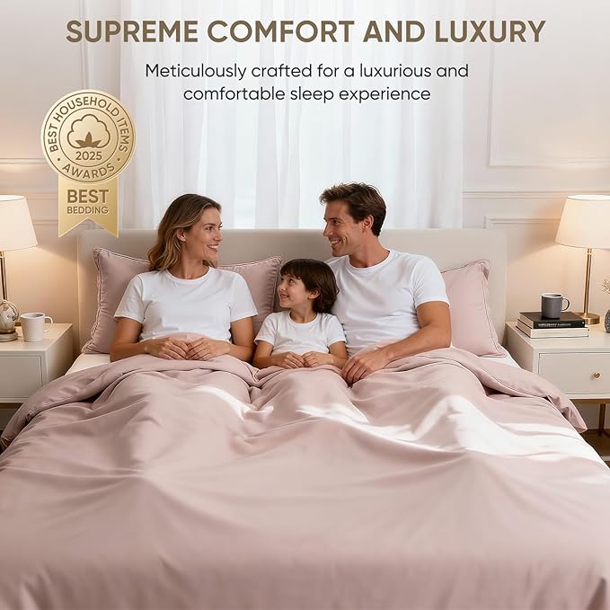 TWK 1200 Thread Count 100% Egyptian Cotton Sheets Bed Set,Thickness,Long-Lasting Durability,Resists Pilling,Deep Pocket Up to 18",with a Laundry Bag (Sand, Full)