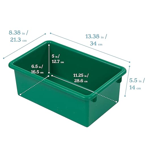 ECR4Kids Cubby Storage Bin with Lid, Multipurpose Organization, Assorted, 10-Piece
