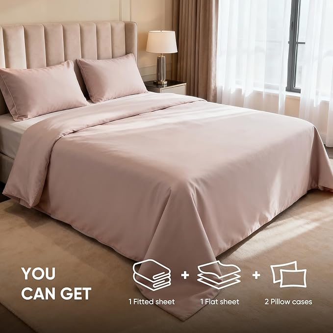 TWK 1200 Thread Count 100% Egyptian Cotton Sheets Bed Set,Thickness,Long-Lasting Durability,Resists Pilling,Deep Pocket Up to 18",with a Laundry Bag (Sand, Full)