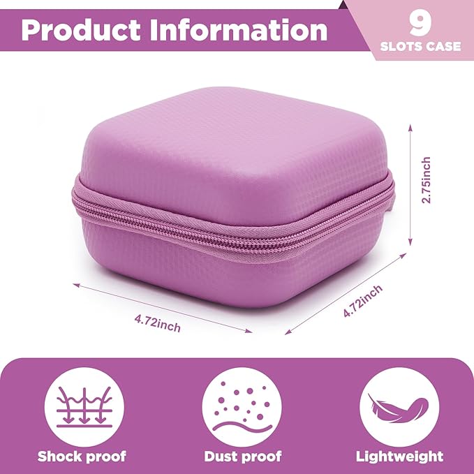 Teenyyou 9 Slots Insulin Peptide Fridge Carrying Case Vial Holder Storage Protector Bag, Fits Standard 10ml Vials, Insulin Cooler Travel Kits Case Organizer Diabetes Protector(Purple)