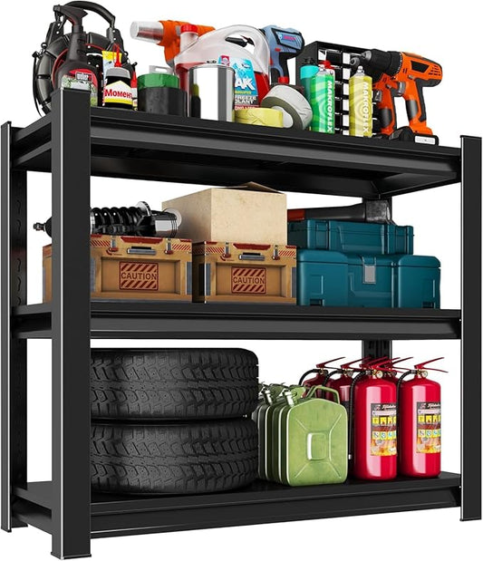 3-Tier Storage Shelves, Adjustable Pantry Shelves，KitchenStorage Standing Baker's Racks, Shelving Unit for Kitchen, Living Room, Dinning Room, Coffee Bar (31.5'H×24'W×12'D)