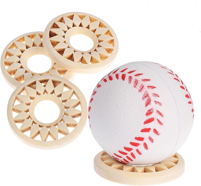 20 Pcs Decorative Egg Holder Wooden Egg Holder Wood Sphere Stand Crystal Ball Display Stand Small Round Wooden Sphere Stands for Decorative Eggs Gemstone Balls