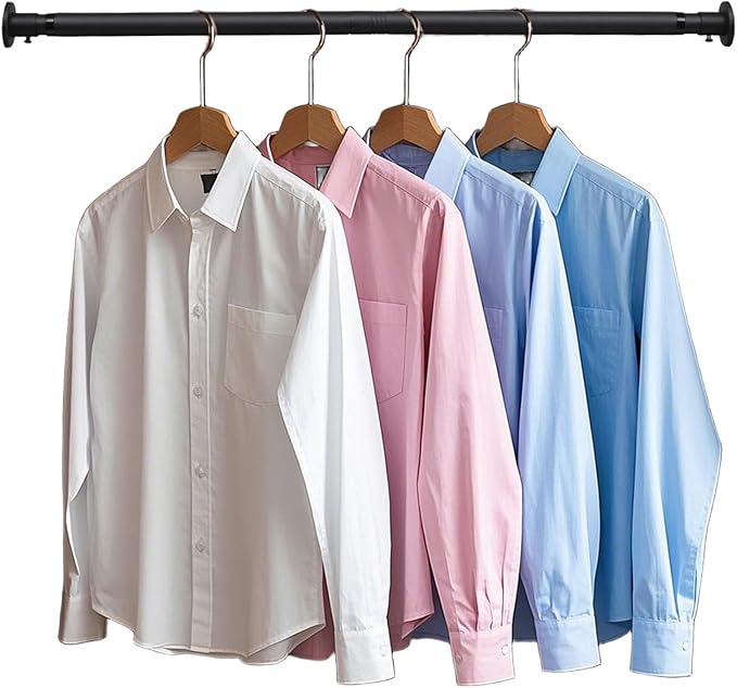 Closet Rod,23 to 33 inch Adjustable Closet Rods for Hanging Clothes,Closet Rod Extender Closet Organizer,Heavy Duty Closet Bar for Wardrobes and Laundry,Drilling Installation