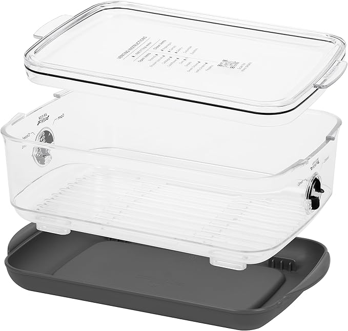 Progressive ProKeeper Stackable Produce ProKeeper Storage Container with Stay-Fresh Vent System (PKS-907 (3 qt Medium Produce))