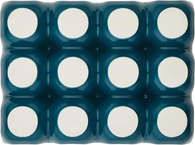 Rachael Ray Solid Glaze Ceramics Egg Tray/Holder, 12 Cup, Teal