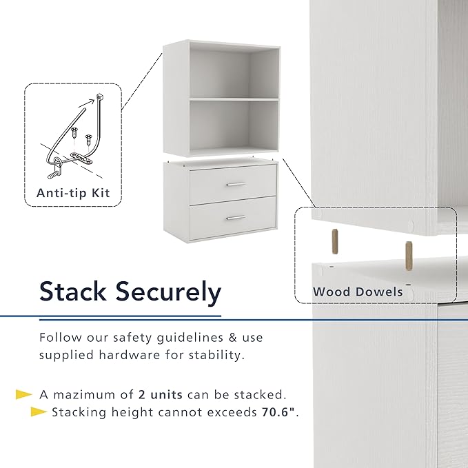 Homes: Inside + Out Apexa 4-Tier Cube Storage Organizer Shelves, Stackable Wood Bookcase Fits Cubby Bins for Organization, Dorm Teen Room Decor & Home Office, Light Pink