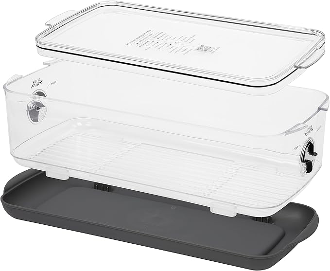 Progressive ProKeeper Stackable Produce ProKeeper Storage Container with Stay-Fresh Vent System (PKS-917 (5.7qt Long Produce))