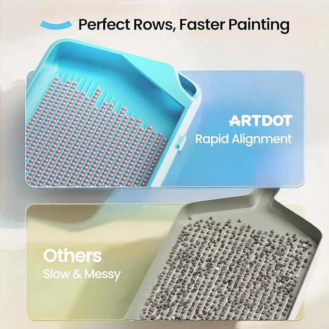 ARTDOT 10-Piece Interlocking Diamond Art Trays Kits for Adults, Stackable Diamond Painting Accessories and Tools