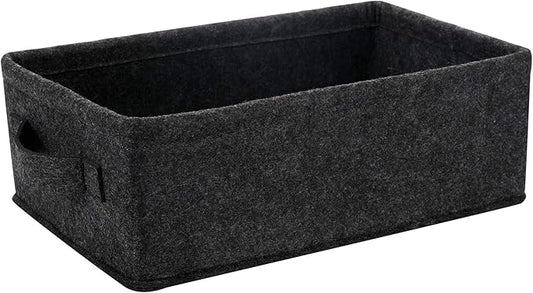 Long Gray Storage Baskets Narrow Storage Basket Organizer Storage Bins for Small Toys Keys Make Up Hair Cosmetic Drawer Home Decor Storage Basket Decorative Storage Bin