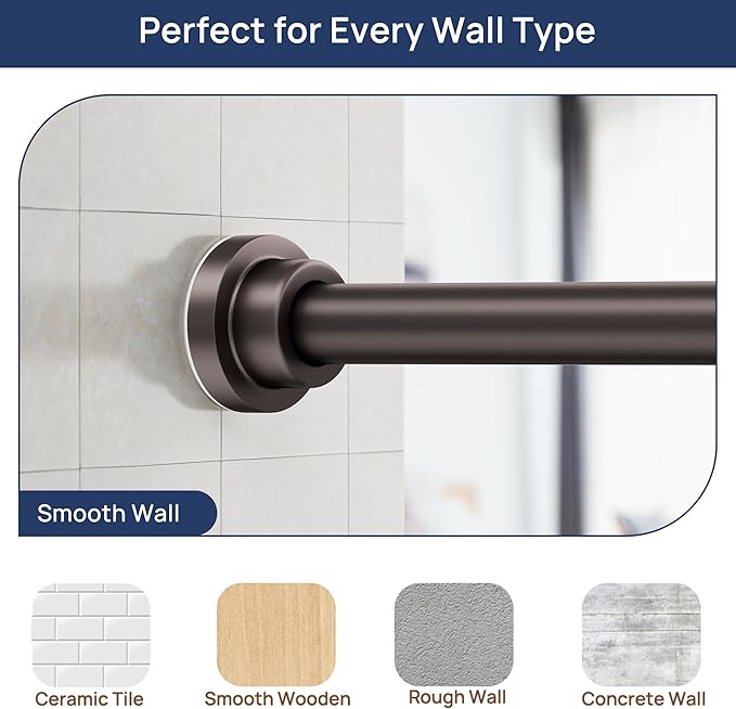 ENJOYBASICS 2 Pack Adjustable Spring Tension Curtain Rods 32 to 78 Inches, Stainless Steel Bronze Shower Rod No Drilling for Window, Bathroom, Closet, Room Divider, 7/8" Diameter