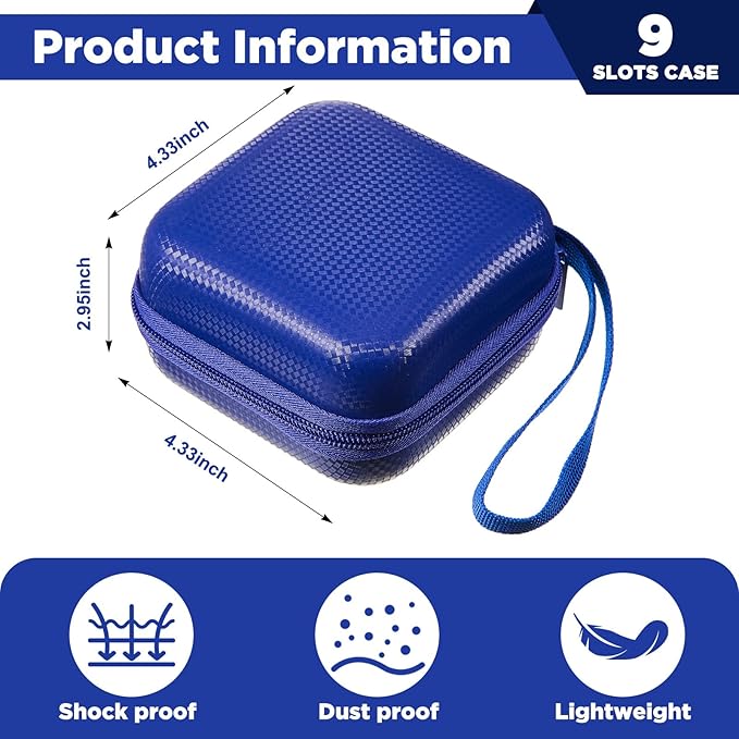 Teenyyou 9 Slots Insulin Peptide Fridge Carrying Case Vial Holder Storage Protector Bag, Fits Standard 10ml Vials, Insulin Cooler Travel Kits Case Organizer Diabetes Protector(Blue)