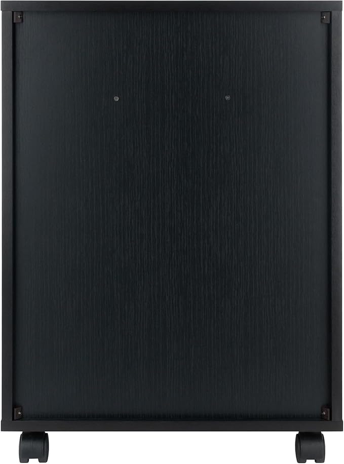 Winsome Halifax Mobile Storage Cabinet with 5 Drawers in Black, Stylish & Functional Home Storage Cabinet for Filing, Kitchen Organization, Moveable Furniture for Office, Dorms, Apartments