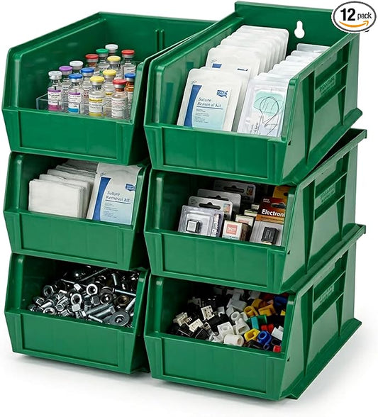Quantum Storage QUS230 Ultra Stack and Hang Bins - 10-7/8" x 5-1/2" x 5" - 12 Pack